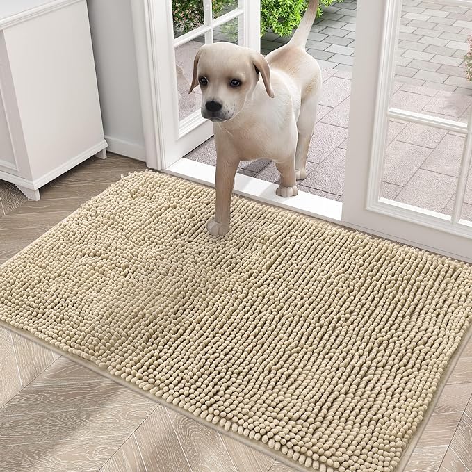 Dog Door Mat for Muddy Paws, Absorbs Moisture and Dirt, Absorbent Non-Slip Washable Mat, Quick Dry Microfiber, Mud Mat for Dogs, Entry Indoor Door Mat for Inside Floor(3 feet x 2 feet)