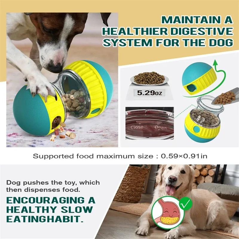 Dog Toy Tumbler Leaky Food Ball: Slow Feed, Brain Game